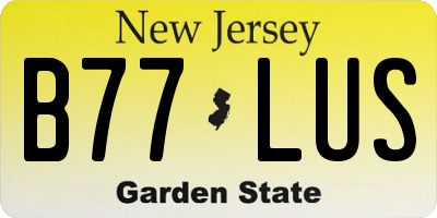 NJ license plate B77LUS