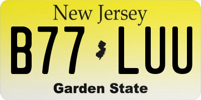 NJ license plate B77LUU