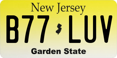 NJ license plate B77LUV