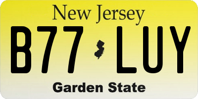 NJ license plate B77LUY