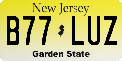 NJ license plate B77LUZ