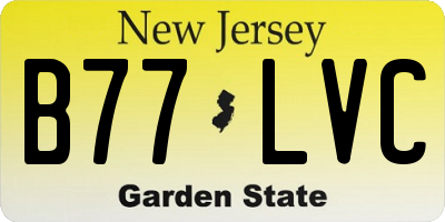 NJ license plate B77LVC