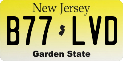 NJ license plate B77LVD