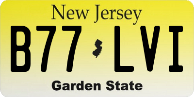 NJ license plate B77LVI