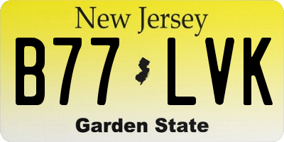 NJ license plate B77LVK