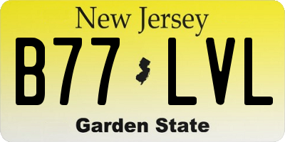 NJ license plate B77LVL