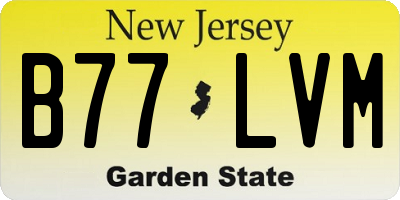 NJ license plate B77LVM