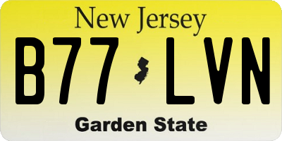 NJ license plate B77LVN