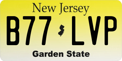 NJ license plate B77LVP
