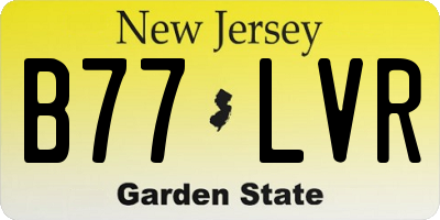 NJ license plate B77LVR