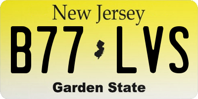 NJ license plate B77LVS
