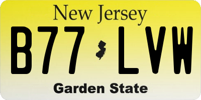 NJ license plate B77LVW