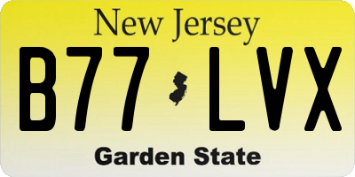 NJ license plate B77LVX