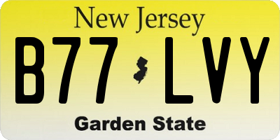 NJ license plate B77LVY
