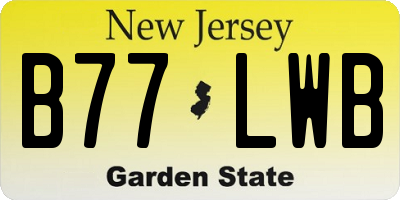 NJ license plate B77LWB