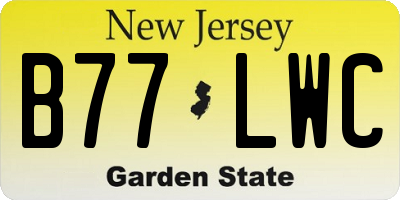 NJ license plate B77LWC