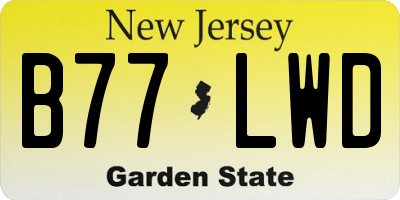 NJ license plate B77LWD