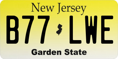 NJ license plate B77LWE