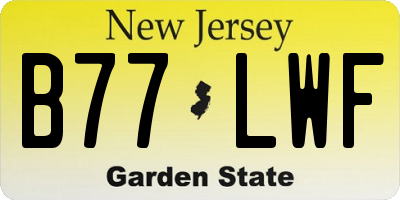 NJ license plate B77LWF