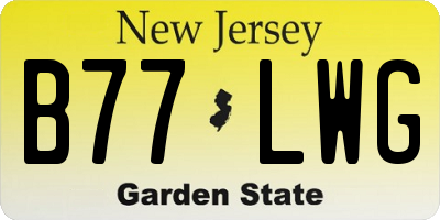 NJ license plate B77LWG