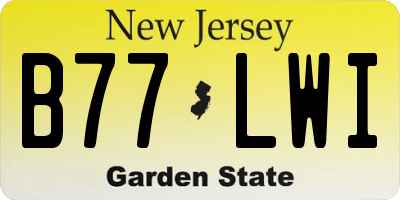 NJ license plate B77LWI