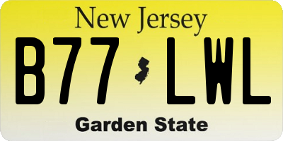 NJ license plate B77LWL