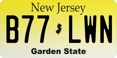 NJ license plate B77LWN