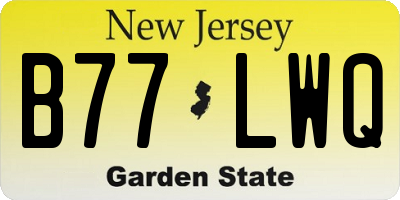 NJ license plate B77LWQ