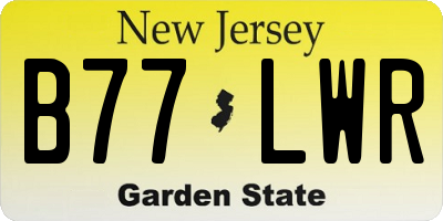 NJ license plate B77LWR