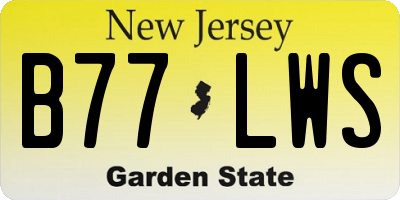 NJ license plate B77LWS
