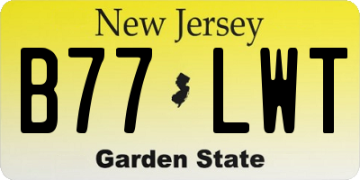 NJ license plate B77LWT