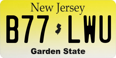 NJ license plate B77LWU
