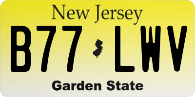 NJ license plate B77LWV
