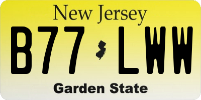 NJ license plate B77LWW