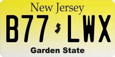 NJ license plate B77LWX