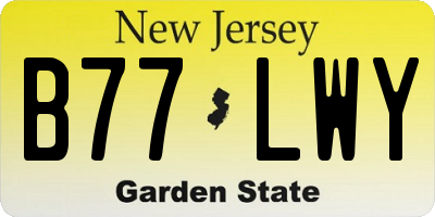 NJ license plate B77LWY