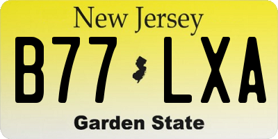 NJ license plate B77LXA