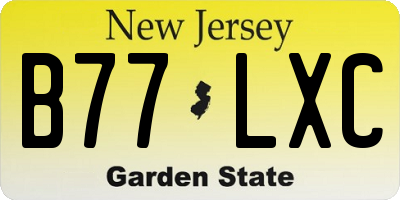 NJ license plate B77LXC