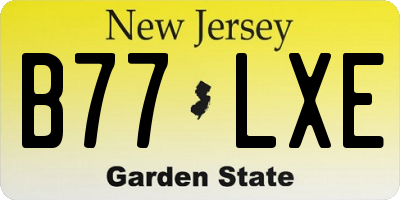 NJ license plate B77LXE