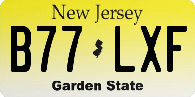 NJ license plate B77LXF