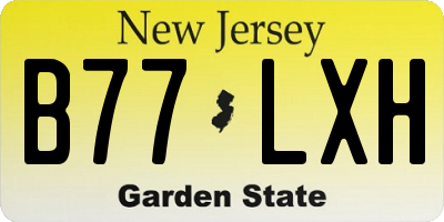 NJ license plate B77LXH