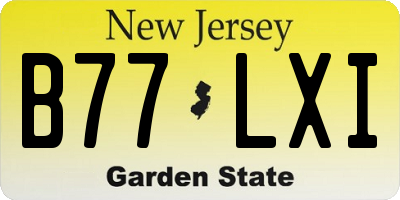 NJ license plate B77LXI