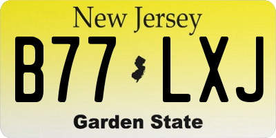 NJ license plate B77LXJ