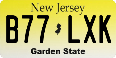 NJ license plate B77LXK