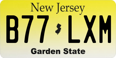 NJ license plate B77LXM