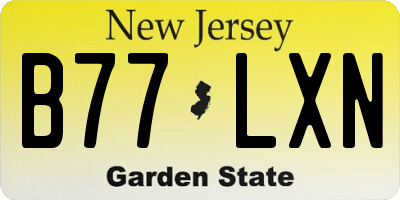 NJ license plate B77LXN