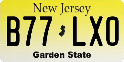 NJ license plate B77LXO
