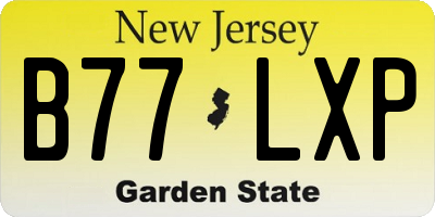 NJ license plate B77LXP