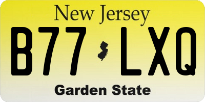 NJ license plate B77LXQ