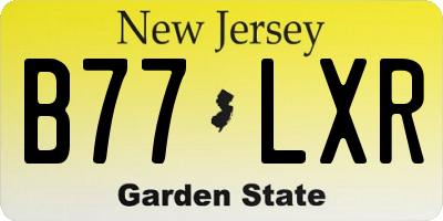 NJ license plate B77LXR